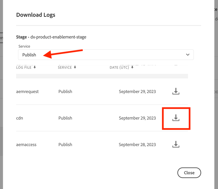 CDN Logs - Cloud Manager