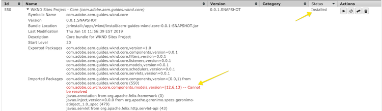 Bundle Error in AEM