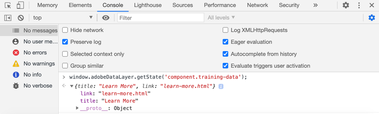 Return just a single component data entry