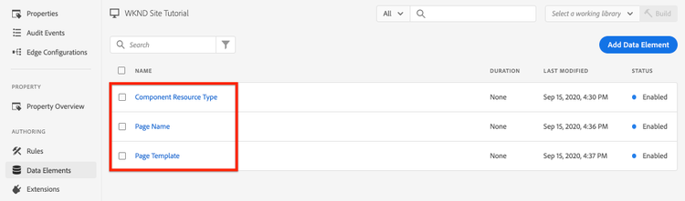 Data Elements in Rule