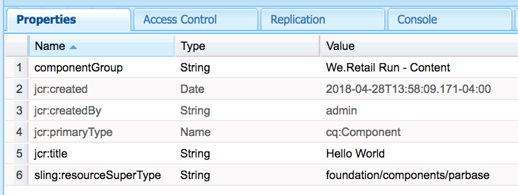 Properties for /apps/weretail-run/components/content/helloworld