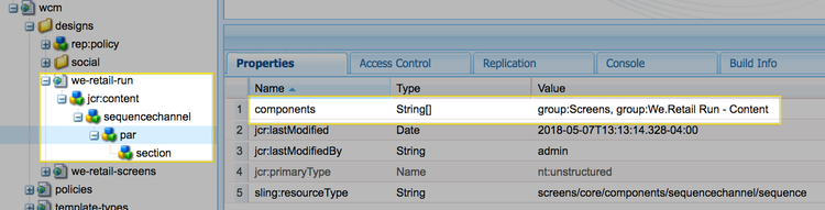 Design configuration under /apps/settings/wcm/designs/we-retail-run