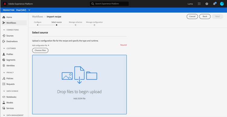 A file drag-and-drop zone in focus as a mouse user drags a file into the zone.