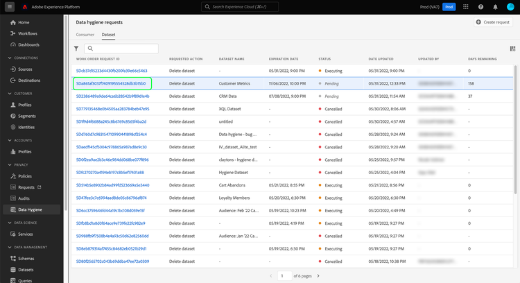 Image showing a work order ID being selected