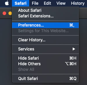 Safari preferences