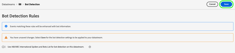 Bot detection rule screen with the header conditions highlighted.