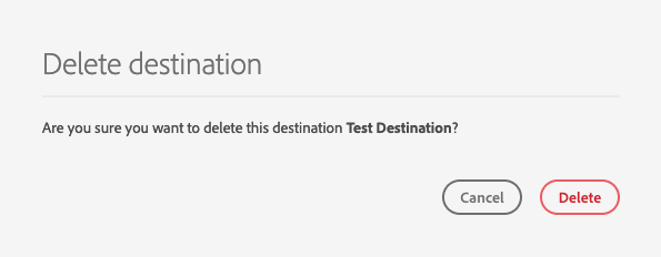 Confirm delete destination