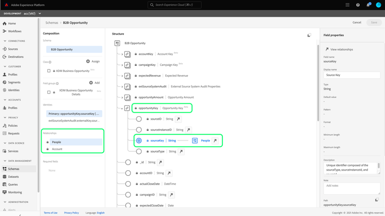 source-key example using the people relationship in the schema workspace