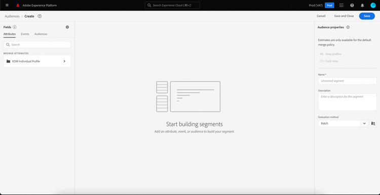 The Segment Builder UI is displayed.