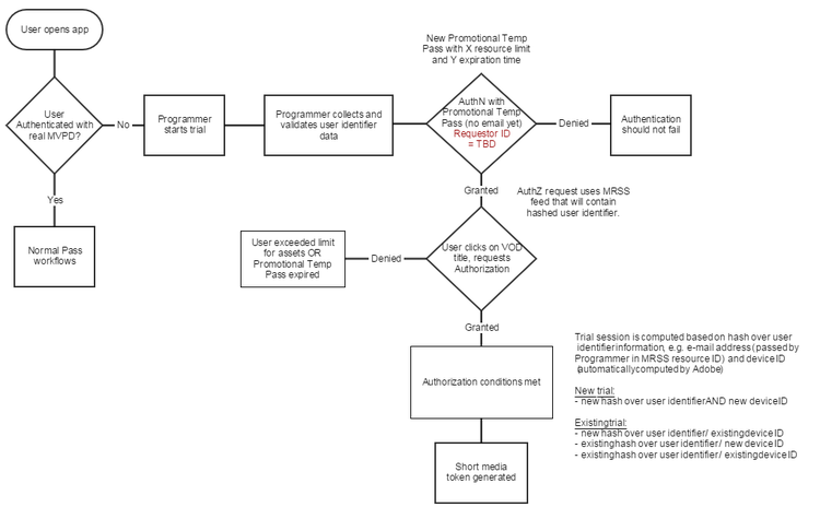 Promotional Temp Pass flow diagram