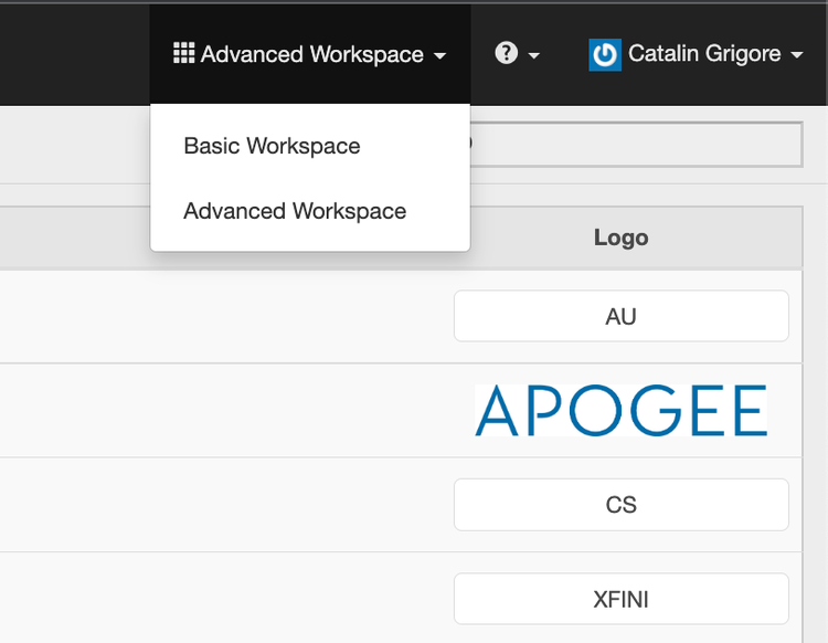 TVE Dashbord workspaces