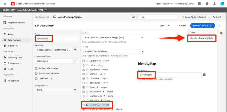 Add the IdentityMap data element to the XDM Object