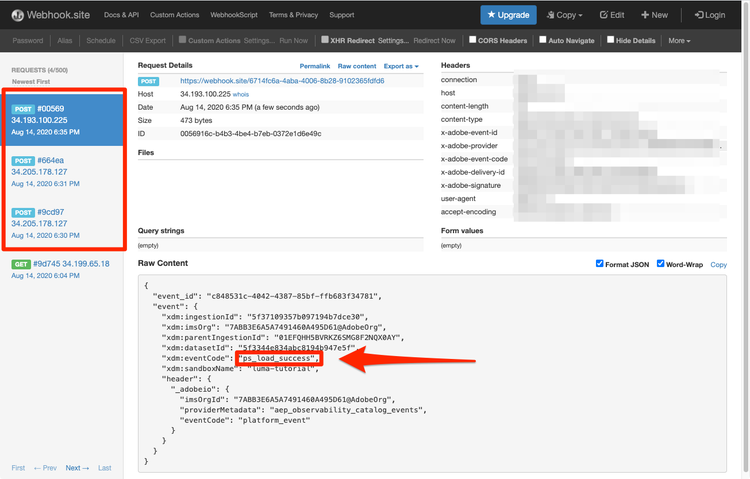 Data ingestion webhook