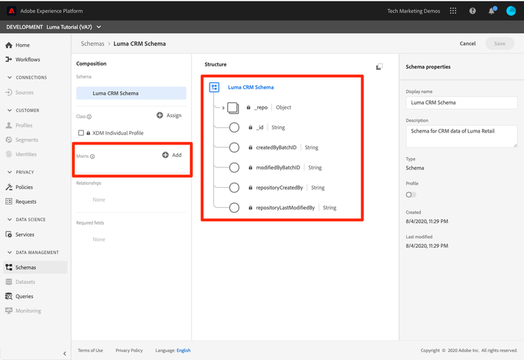 Create the CRM schema