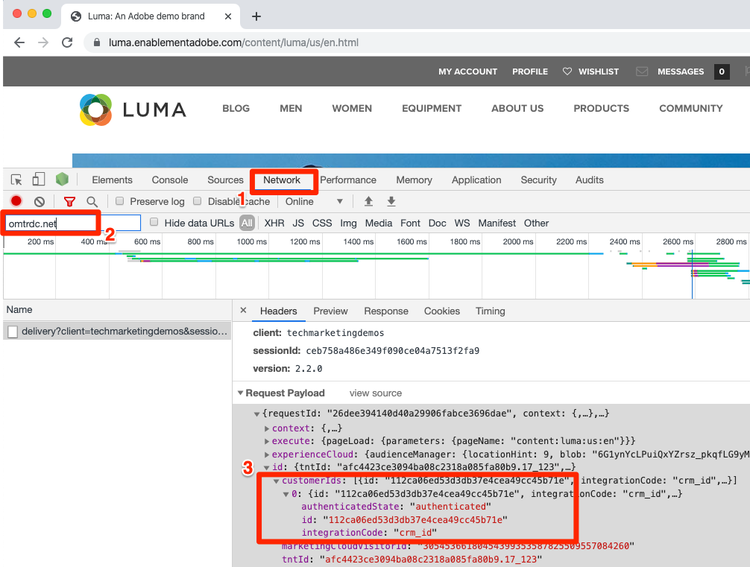 customer id settings in the debugger