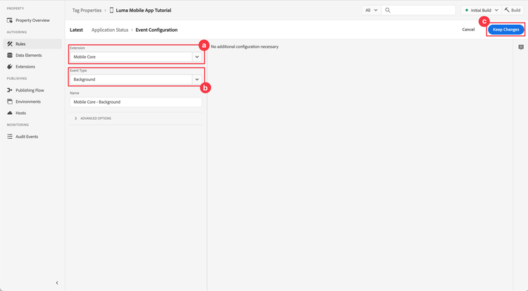 Rule Event Configuration