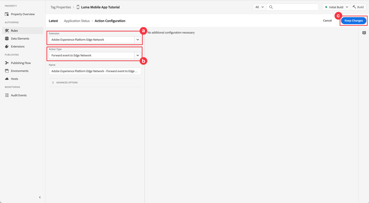 Rule Action Configuration