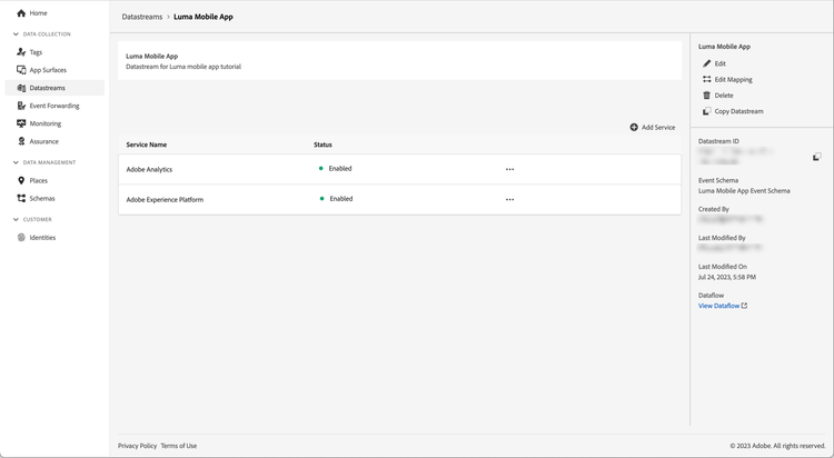 datastream settings