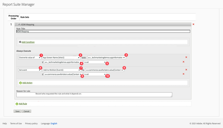 analytics processing rules