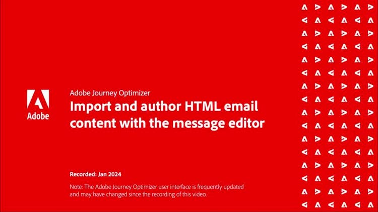 Import and author HTML email content with the message editor