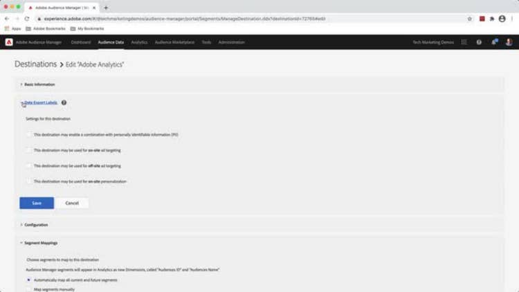 Use Data Export Labels to control data flow